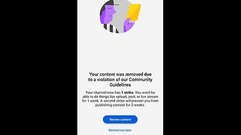 Youtube Gave Me A Strike For A Week Link I'm Description