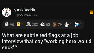 RED-FLAGS IN A JOB INTERVIEW....