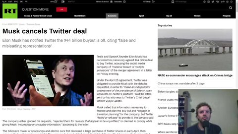 Musk cancels Twitter deal. Is this part of a 4-D chess move to acquire Twitter?