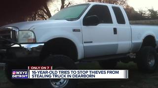 16-year-old tries to stop thieves from stealing his dad's pickup truck