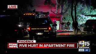 Five hurt in north Phoenix apartment fire