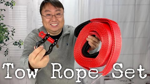 Miolle 3”x20’ Heavy Duty 30,000lbs Tow Strap with Shackles Set Unboxing