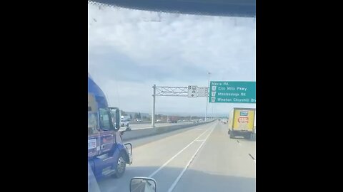Trucker Using HOV Land On Highway 401