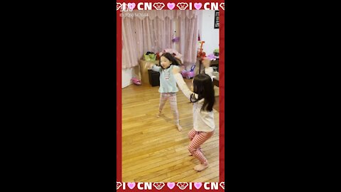 Cute girls dancing yogi