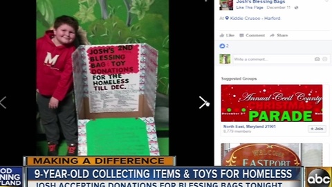 9-year-old Dundalk boy collecting donations for the homeless