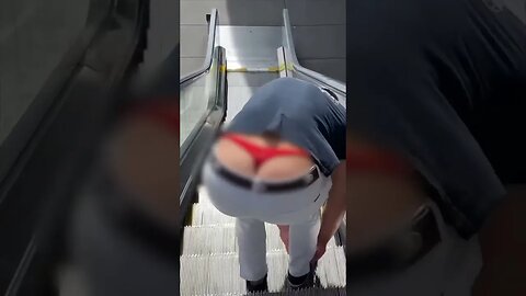 MAN THONG ON THE ESCALATOR #shorts