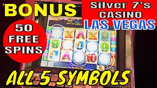SILVER SEVEN's HOTEL CASINO Las Vegas Pt 2 - SUN & MOON Slot Machine Super Bonus 5 SYMBOLS! Cash out