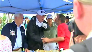 President Trump Hurricane Food Line