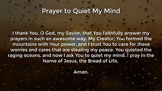 Prayer to Quiet My Mind (Prayer for Peace of Mind)