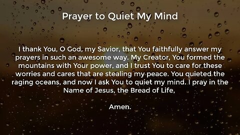 Prayer to Quiet My Mind (Prayer for Peace of Mind)