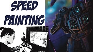 Cyberpunk Theme Mech Illustration Timelapse