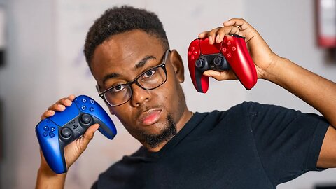 Cobalt Blue and Volcanic Red PS5 Controllers Comparison and Look