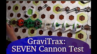 GraviTrax testing SEVEN cannons and smashing marbles!