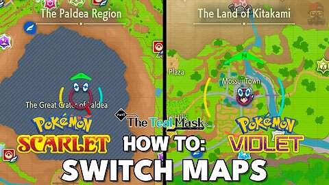 How To Switch Maps in Pokemon Scarlet & Violet Teal Mask DLC (Paldea and Kitakami Maps)