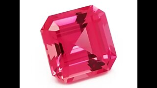 Chatham Created Square Octagon Padparadschas: Square octagon lab grown padparadschas