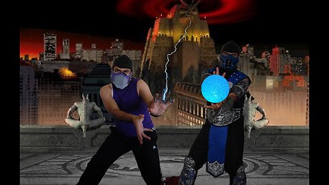 Rain🌧 and Subzero on the Roof of the Kondo in OutworldTemple using thier powers