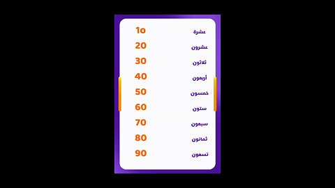 Teaching ten to ninety in Arabic