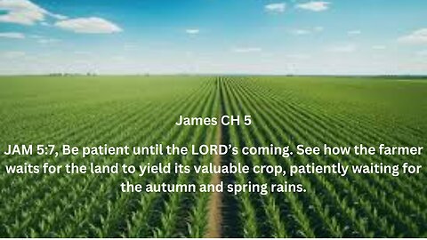 The Book of James. CH 5. Be patient (not lazy) while waiting for the LORD’s return.