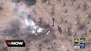 Hot air balloon goes down in Phoenix desert, catches fire