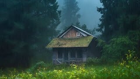 Rain Sounds for Sleeping - Sound of Heavy Rainstorm & Thunder in the Misty Forest At Night