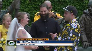 Love birds get hitched at Lambeau Field ahead of preseason game