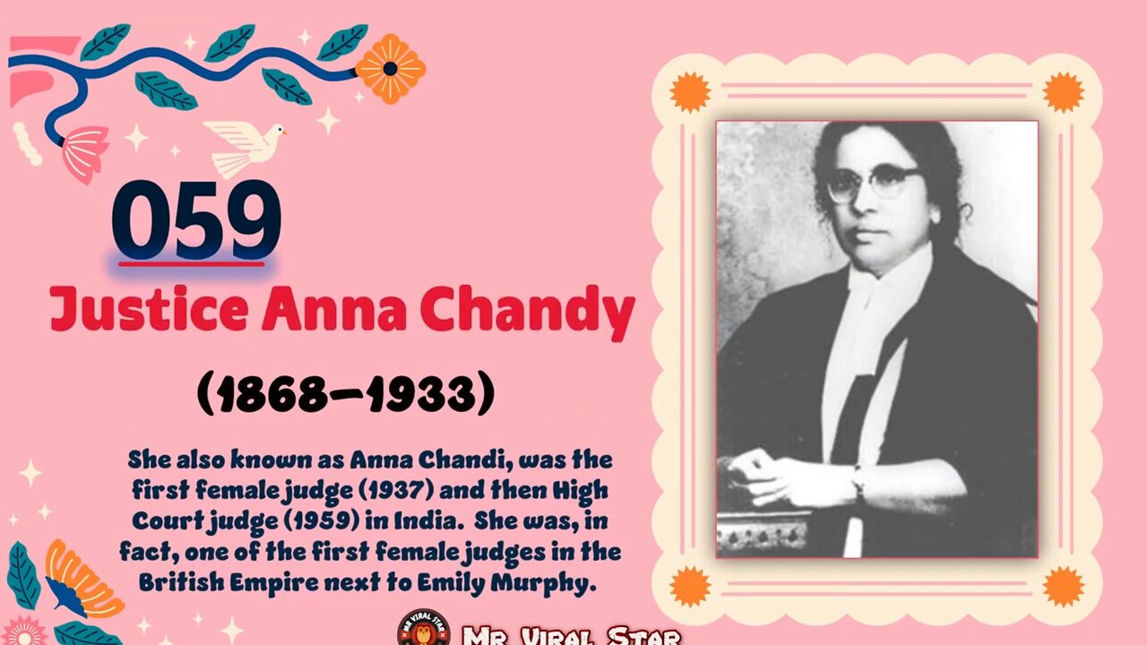 Justice Anna Chandy (1905–1996)| TOP 150 Women That CHANGED THE WORLD ...