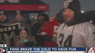 Chiefs, Raiders fans brave the cold