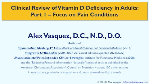 SUBSCRIBE: #VitaminD Deficiency Part 1 of 4 #Pain #ChronicPain #BackPain Diagnosis Treatment