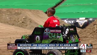 'Above and beyond': Boy with cerebral palsy gets his wish, meets Monster Jam driver