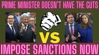 Pierre Poilievre filled with RAGE on IRAN! Impose sanctions now prime minister has no GUTS to do it