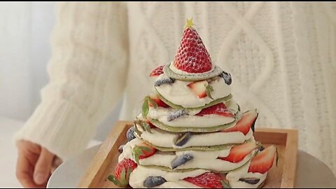 One minute to teach you how to make super beautiful Christmas cakes