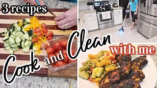 COOK AND CLEAN WITH ME | 3 EASY RECIPES | YUMMY DESSERT | CLEAN KITCHEN AT NIGHT