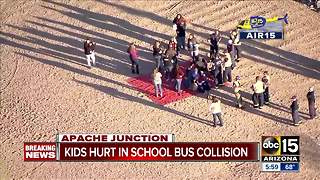 2 children taken to hospital following school bus crash in Apache Junction