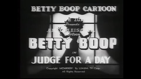"Judge for a Day" (1935 Original Black & White Cartoon)