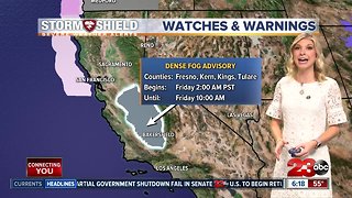 Valley Dense Fog Advisory early Friday morning