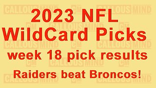 2023 National Football WildCard Playoff Predictions | week 18 pick results