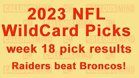 2023 National Football WildCard Playoff Predictions | week 18 pick results