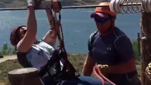 Woman's Zip Line Experience Doesn't Exactly Go As Planned