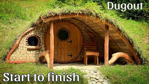 Built a dugout in the field | The Hobbit's House | Start to finish