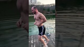 Sick flip into freezing water (cold plunge)