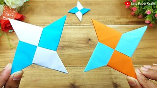 How to Make a Paper Ninja Star | Origami Ninja Star (Shuriken) Easy Paper Crafts Without Glue