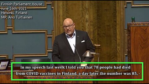 Ano Turtiainen MP of Finland, gave again a straight speech about COVID "vaccine" deaths and injuries