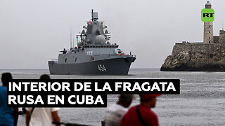 Vista del interior de la fragata rusa que llegó a Cuba