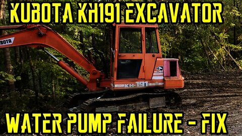 Kubota excavator KH-191 water pump repair. KH191 water pump leaking, bearings shot