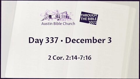 Through the Bible 2022 (Day 337)