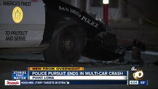 SDPD vehicles involved in crash during pursuit