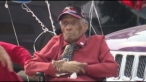 Tuskegee Airman celebrated with birthday parade