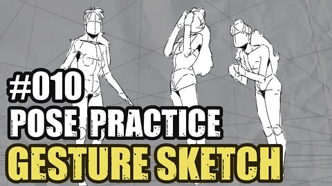 HOW TO SKETCH POSES. PRACTICE FOR ANIMATION - 010 #sketching #figuredrawing #poses
