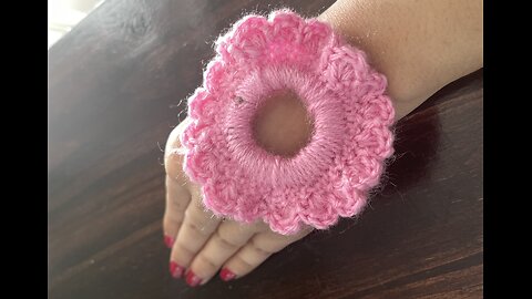 Hair band made at home # crochet hair band # rubber band# hair grabber