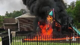 Playground in Freetown Village set on fire